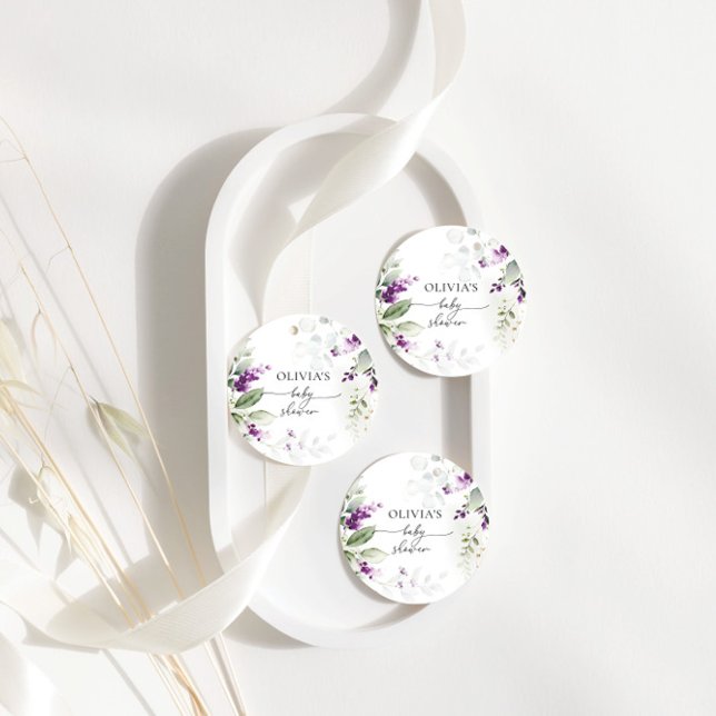 Cadeau Étiquettes de faveur de lavande de verdure violett (Créateur téléchargé)