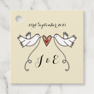Cadeau Étiquettes de faveur de mariage colombes blanches