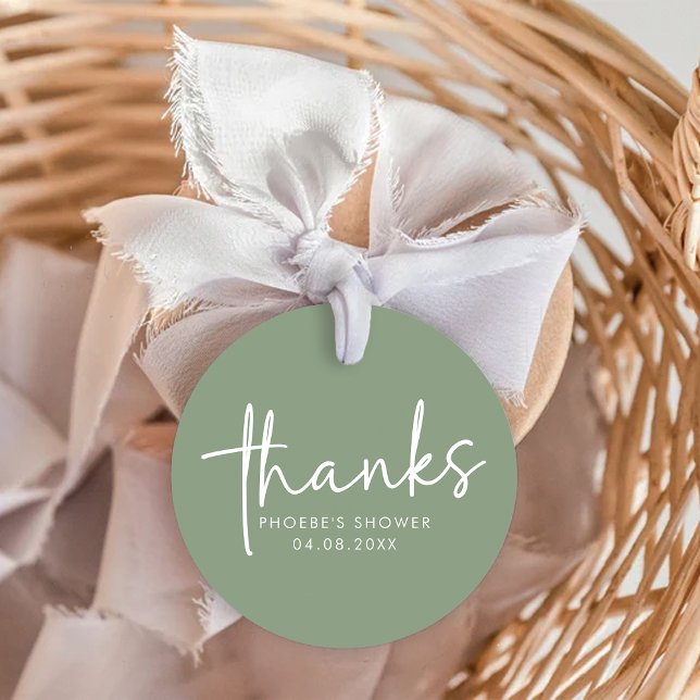 Cadeau Étiquettes de Faveur de Mariage Minimaliste Sage à (Créateur téléchargé)