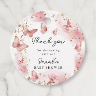 Cadeau Étiquettes de faveur de shower de bébé Papillon Ro