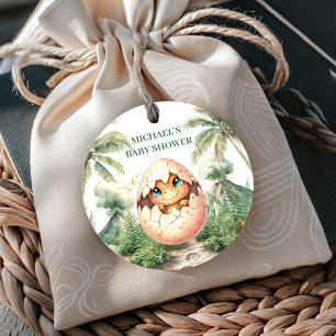 Cadeau Étiquettes de Faveur de Tags de Bébé Dino pour Bab