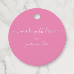 Cadeau Étiquettes de faveur rose tendance mignonnes faite