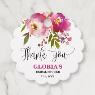 Cadeau Étiquettes de Faveurs de Mariage Florales Violette