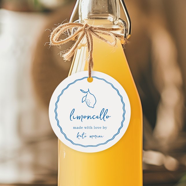 Cadeau Étiquettes de Limoncello écrites à la main Dolce V (Créateur téléchargé)