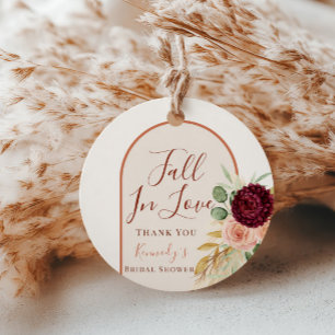 Cadeau Étiquettes de Mariage Bohème Florales Pampas "Tomb