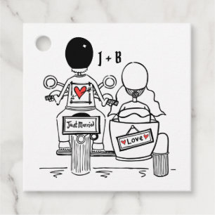 Cadeau Étiquettes de mariage personnalisées pour motards