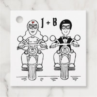 Étiquettes de mariage personnalisées pour motards