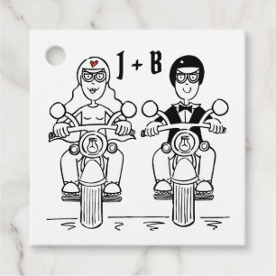 Cadeau Étiquettes de mariage personnalisées pour motards