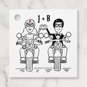 Cadeau Étiquettes de mariage personnalisées pour motards