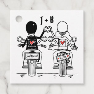 Cadeau Étiquettes de mariage personnalisées pour motards
