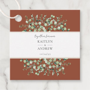 Cadeau Étiquettes de mariage Terracotta Eucalyptus Ensemb