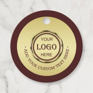 Cadeau Étiquettes de prix à design or rouge foncé, logo o