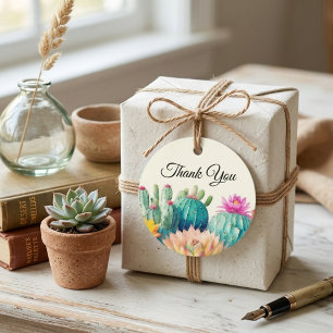 Cadeau Étiquettes de remerciement Cactus et Succulentes