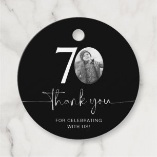 Cadeau Étiquettes de remerciement de 70e anniversaire noi