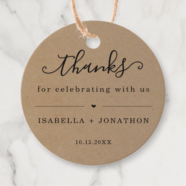 Cadeau Étiquettes de remerciement pour faveurs (Devant)