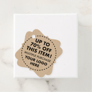 Cadeau Étiquettes fantaisie Kraft pour cadeaux 70 % de ré
