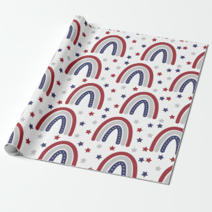 Cadeau Étoiles arc-en-ciel patriotiques et papier envelop