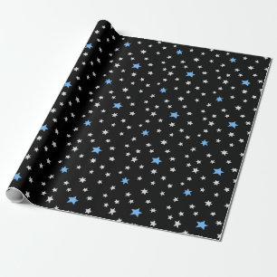 Cadeau Étoiles bleues et blanches sur papier d'enveloppem