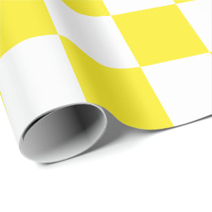 Cadeau Extra large papier d'emballage jaunes et de blanc