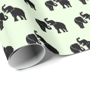 Cadeau Famille Papier à enveloppement couple éléphant