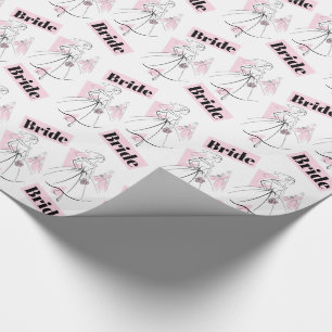 Cadeau Fashion Bride Pink Group Bride papier d'emballage