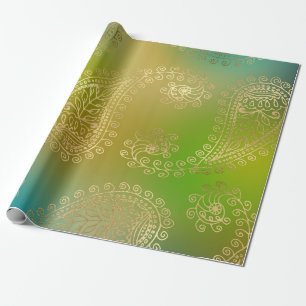 Cadeau Faux papier d'aluminium doré arabe Bollywood