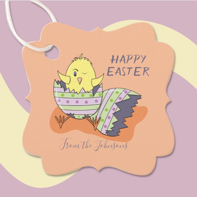 Cadeau Faveur de Pâques poussin | Étiquettes cadeaux (Happy Easter chick party favor tag .)