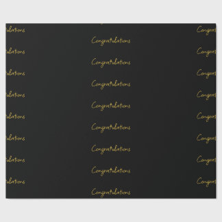 Cadeau Félicitations Black & Gold Papier Enveloppant