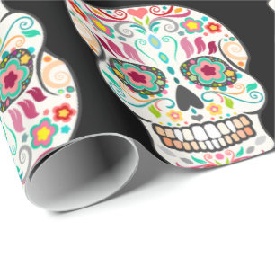 Cadeau Feliz Muertos - papier d'emballage de crânes