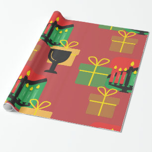 Cadeau Festive Kwanzaa Cadeaux papier Motif enveloppement