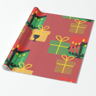 Cadeau Festive Kwanzaa Cadeaux papier Motif enveloppement