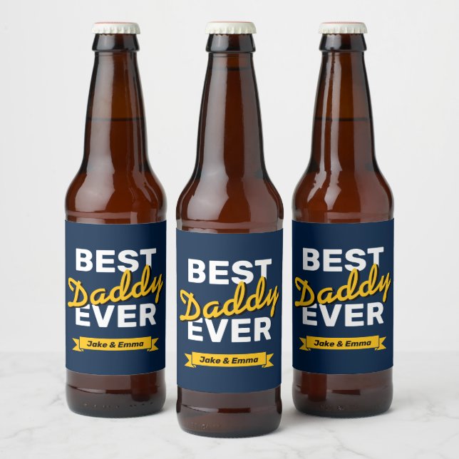 Cadeau fête des pères | Étiquette de bière personn (Bouteilles)