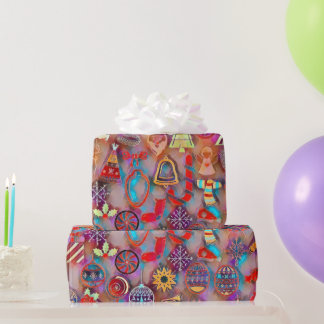 Cadeau Fêter le papier d'enveloppement de Noël
