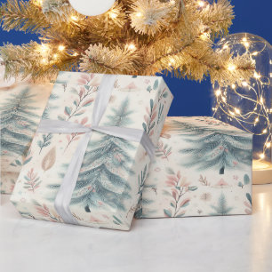Cadeau Feuillage d'hiver Papier d'emballage de Noël
