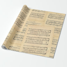 Feuille de Noël Vintage Musique Papier à enveloppe
