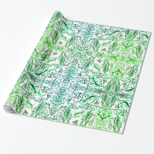 Cadeau Feuilles d'aquarelle Papier d'enveloppement