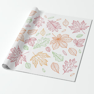 Cadeau Feuilles d'automne papier d'enveloppement
