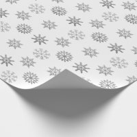 Feuilles de neige en argent Papier d'enveloppement