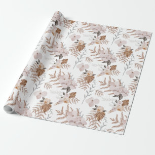 Cadeau Feuilles de papier d'emballage aquarelle florale
