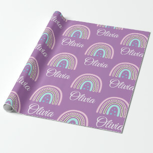 Cadeau Feuilles de papier d'enveloppement Rainbow personn