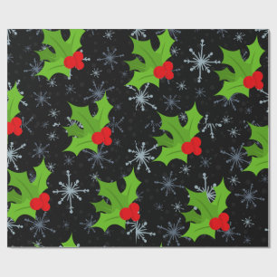 Cadeau Feuilles saints, papier d'enveloppement de flocon 