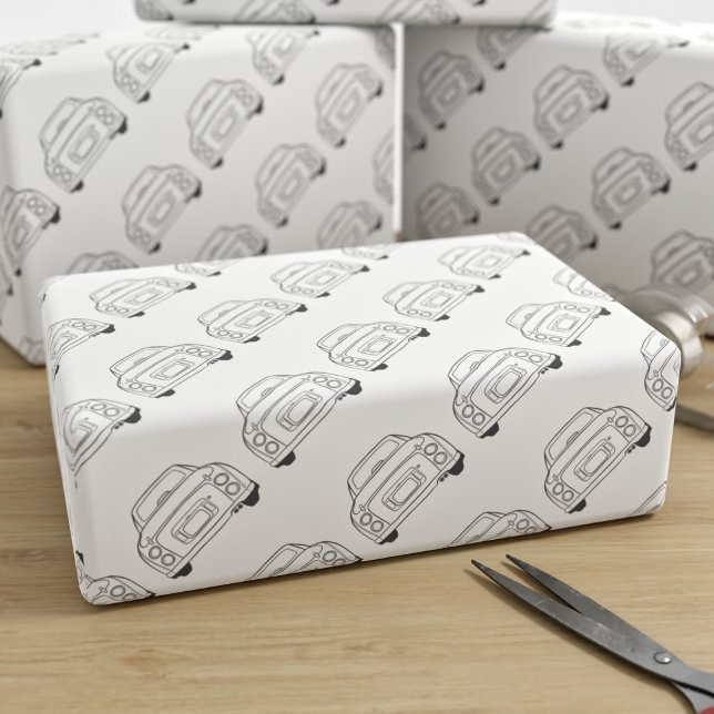 Cadeau Figarations Figaro Trafic Voiture Papier Gris (Fun figgy wrapping paper just for you)