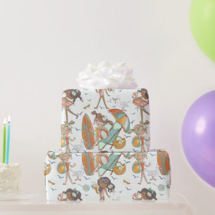 Cadeau Filles Papier d'emballage de fête de plage