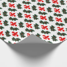 Fleur de Lis et papier d'emballage de houx