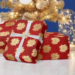Cadeau Fleur de Poinsettia d'hiver en papier d'aluminium