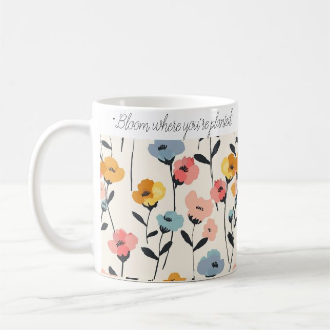 Cadeau fleur sauvage Floral Coffee Mug (Gauche)