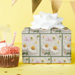 Cadeau Fleurs de marguerite et de cosmos sur papier désos