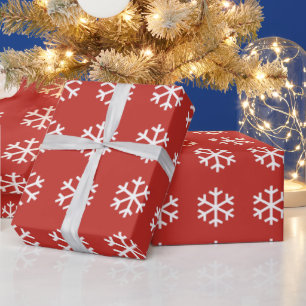 Cadeau Flocon de neige - Papier rouge à envelopper