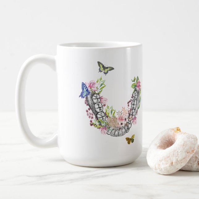 Cadeau floral de tasse d'anatomie dentaire pour le (Avec donut)