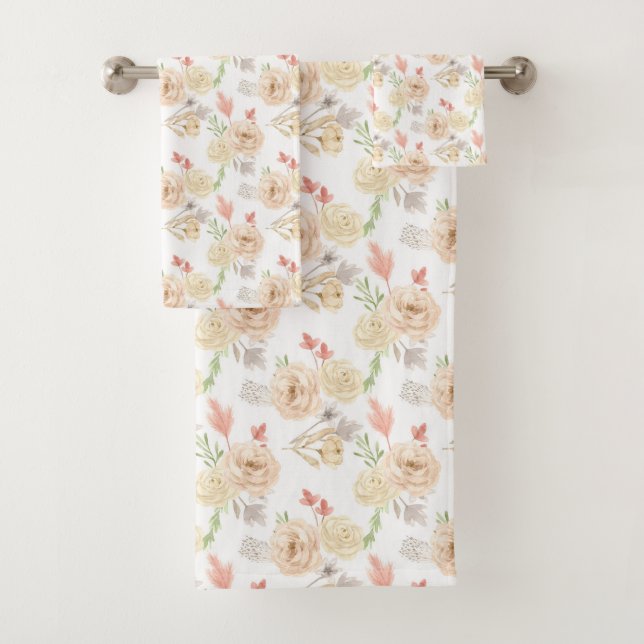 Cadeau floral tendance crème pêche blanc Boho (En situation)